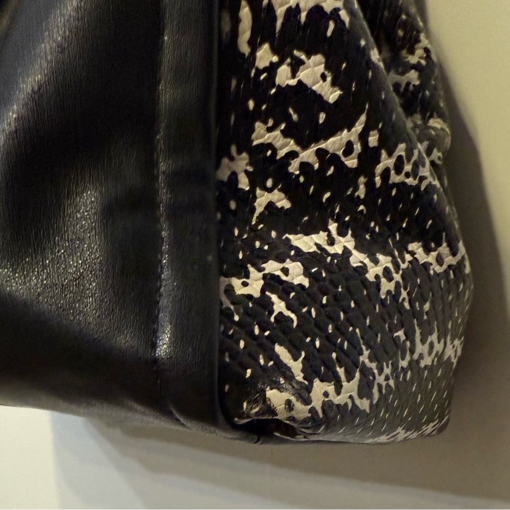EUC Coach Black Madison Phoebe Shoulder Bag with python-print side panels - Picture 6 of 15